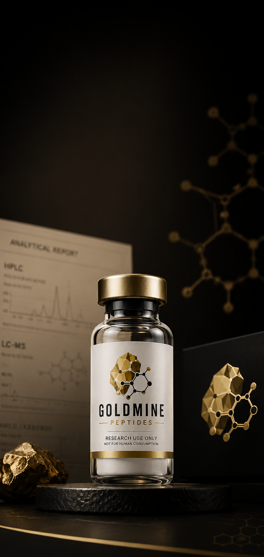 Goldmine Peptides live storefront homepage visual